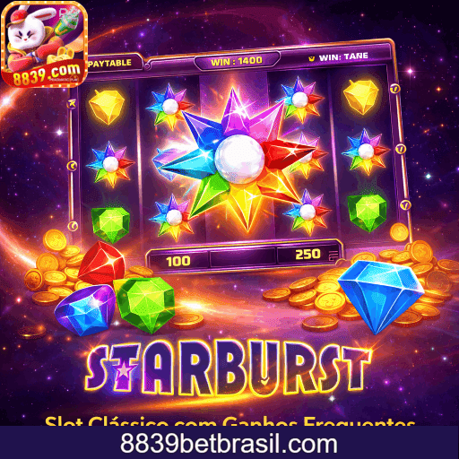 slots Starburst NetEnt com joias coloridas